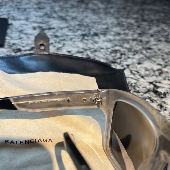 Balenciaga exotic lizard, sunglasses/gray with case that doubles as a clutch. main image 2